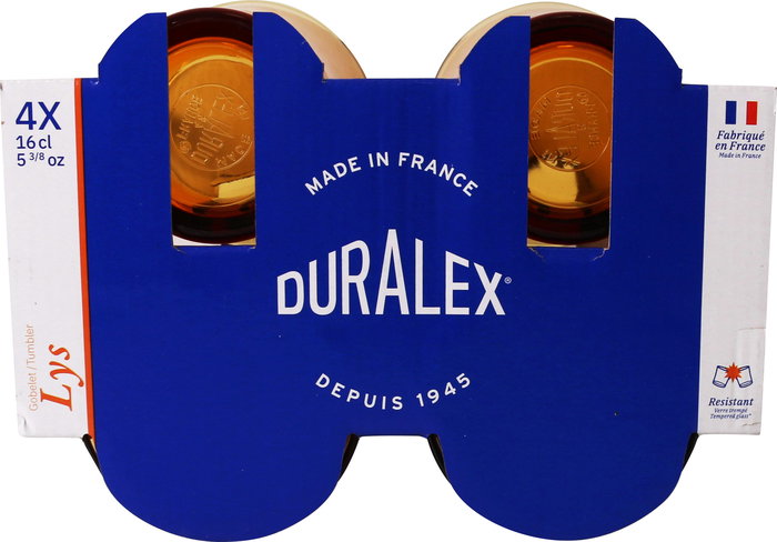 Duralex Set 4 Vasos Ambar Lys 16 cl (12 Cajas)
