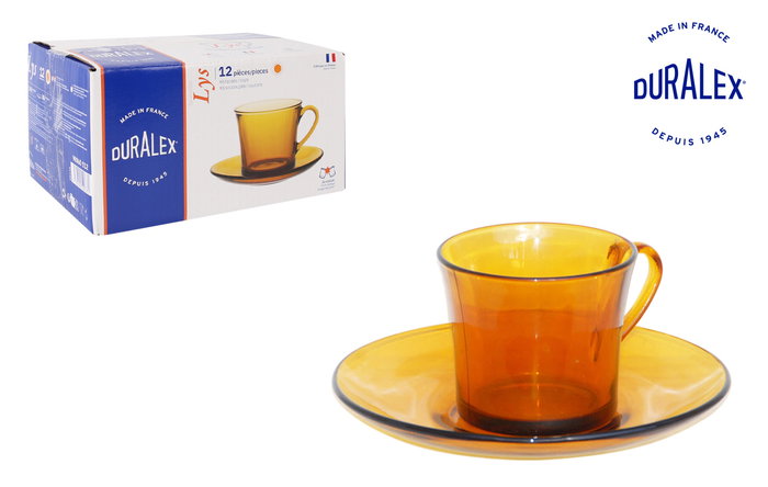 Duralex Set 6 Tazas con Plato Lys 18 cl Ambar (8 Cajas) Duralex Set 6 Tazas con Plato Lys 18 cl Ambar (8 Cajas)