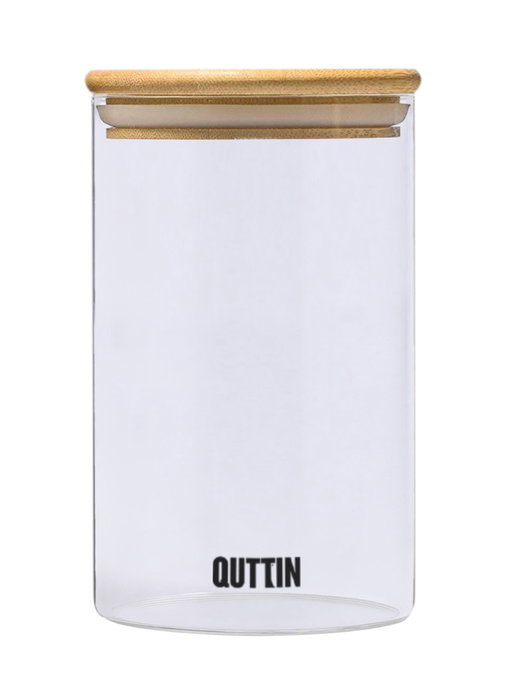 Quttin Tarro Borosilicato con Tapa de Bambú 9.5 x 16 cm 950 ml (12 Unidades)