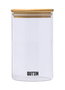Quttin Tarro Borosilicato con Tapa de Bambú 9.5 x 16 cm 950 ml (12 Unidades)