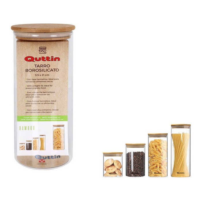 Quttin Tarro de Borosilicato Bamboo Quttin 1250ml (Pack de 12) Quttin Tarro de Borosilicato Bamboo Quttin 1250ml (Pack de 12)