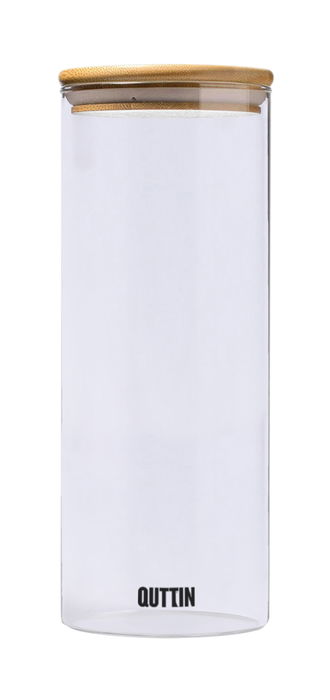 Quttin Tarro Borosilicato con Tapa Bamboo 9.5 x 27 cm 1650ml (12 Unidades)