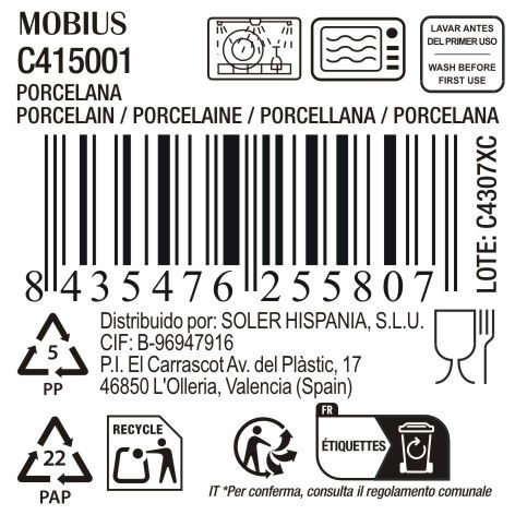 La Mediterranea Plato Llano Mobius 27 cm (18 Unidades)