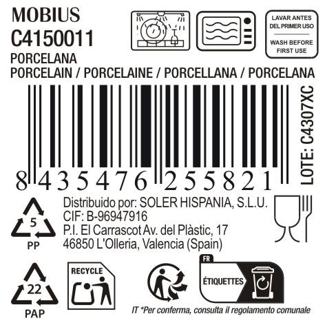 La Mediterranea Plato Llano Mobius 24 cm (18 Unidades)