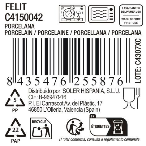 La Mediterranea Plato Llano Felit 20.5 cm (18 Unidades)