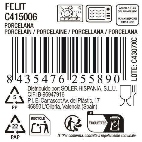 La Mediterranea Plato Hondo 22.5 cm Colección Felit (18 Unidades) La Mediterranea Plato Hondo 22.5 cm Colección Felit (18 Unidades)