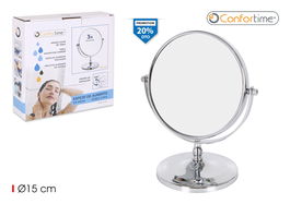 Confortime Espejo de Aumento 2 Caras para Sobremesa con Base, 15 x 12 x 21.5 cm (8 Unidades)