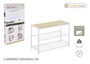Confortime Estantería 3 Niveles Metal-Madera Blanca 29 cm Ancho x 7 cm Alto x 58 cm Largo (4 Unidades)