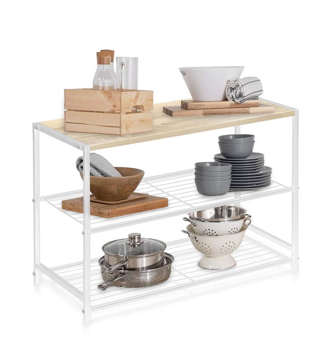 Confortime Estantería 3 Niveles Metal-Madera Blanca 29 cm Ancho x 7 cm Alto x 58 cm Largo (4 Unidades) Confortime Estantería 3 Niveles Metal-Madera Blanca 29 cm Ancho x 7 cm Alto x 58 cm Largo (4 Unidades)