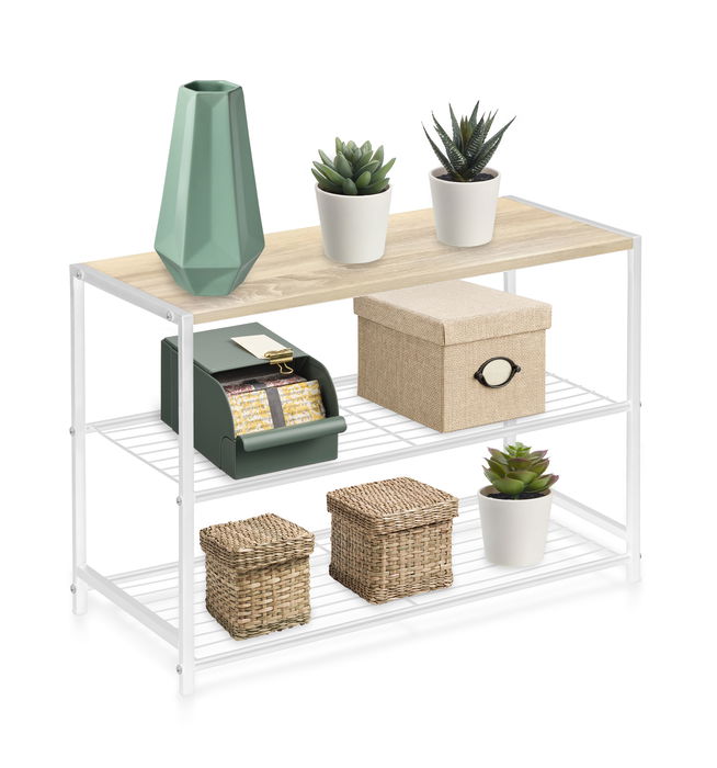 Confortime Estantería 3 Niveles Metal-Madera Blanca 29 cm Ancho x 7 cm Alto x 58 cm Largo (4 Unidades) Confortime Estantería 3 Niveles Metal-Madera Blanca 29 cm Ancho x 7 cm Alto x 58 cm Largo (4 Unidades)