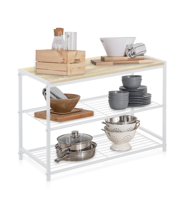 Confortime Estantería 3 Niveles Metal-Madera Blanca 29 cm Ancho x 7 cm Alto x 58 cm Largo (4 Unidades) Confortime Estantería 3 Niveles Metal-Madera Blanca 29 cm Ancho x 7 cm Alto x 58 cm Largo (4 Unidades)