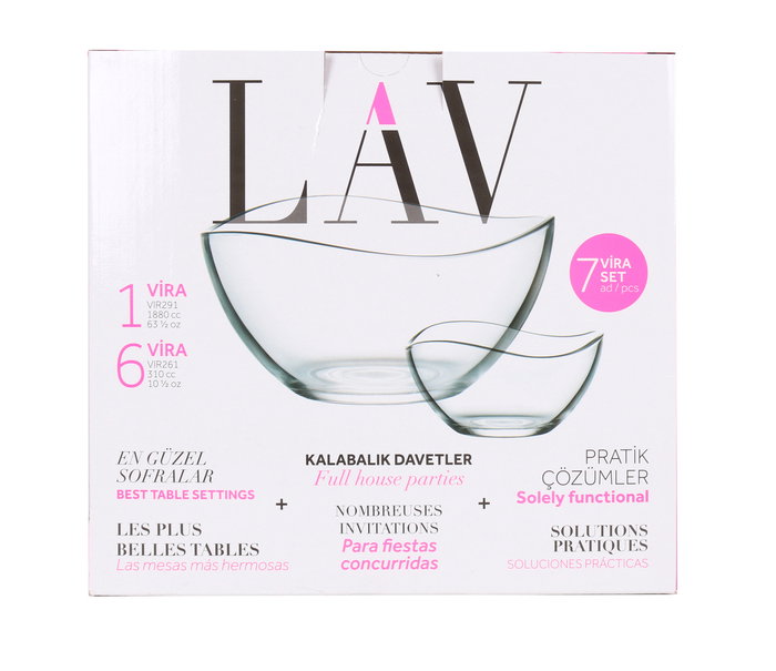 Lav Set 7 Piezas Ensaladera 21 cm + 6 Boles (2 Cajas) Lav Set 7 Piezas Ensaladera 21 cm + 6 Boles (2 Cajas)