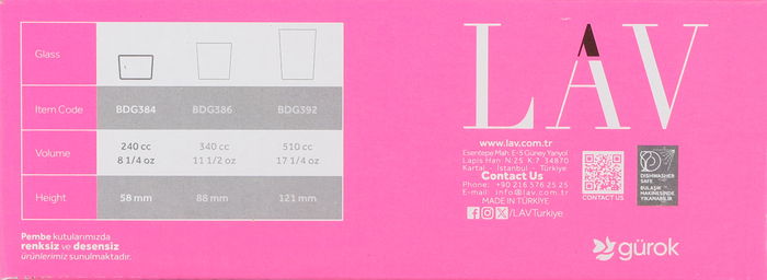 Lav Set 6 Vasos Chiquito Bodega 240 cc (8 Cajas)