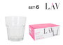Lav Set de 6 vasos de agua Aras, 305 ml / 305 cc, vidrio, dimensiones 8.7 cm de diámetro x 9.5 cm de alto (8 Cajas)