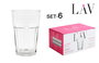 Lav Set 6 Vasos Alto 300cc Aras 7.7x7.7x12 cm (8 Cajas)