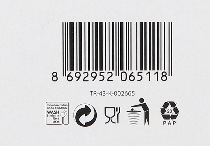 Lav Set 6 Vasos Alto 300cc Aras 7.7x7.7x12 cm (8 Cajas)