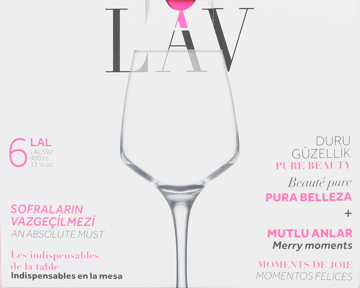 Lav Set 6 Copas de Vino/Agua 400 cc (4 Cajas)
