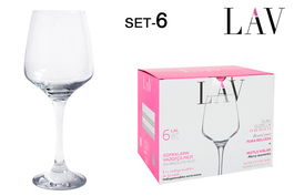 Lav Set 6 Copas de Vino/Agua 400 cc (4 Cajas)
