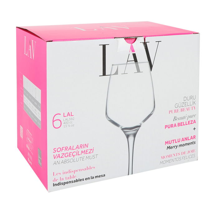 Lav Set 6 Copas de Vino/Agua 400 cc (4 Cajas)