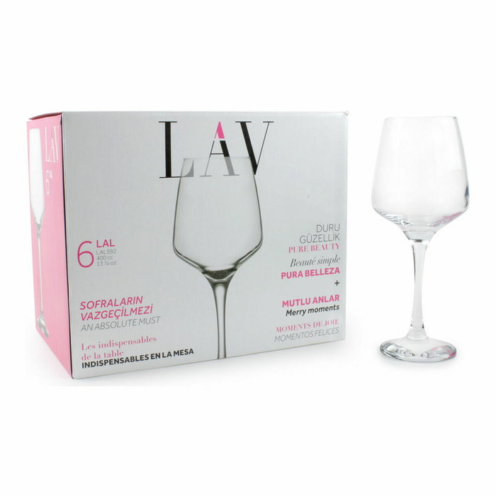LAV Set de 6 Copas de Vino o Agua Lal 400cc