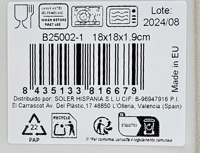 La Mediterranea Plato Postre Ivory Brillo 18 cm (12 Unidades)