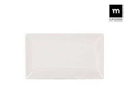 La Mediterranea Fuente Rectangular Ivory Brillo 25 x 15 cm (18 Unidades)