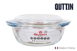 Quttin Cacerola Vidrio Redonda con Tapa 1.6+0.5L 23.7x20x10cm (3 Unidades)