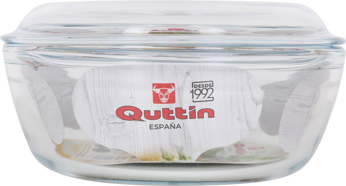 Quttin Cacerola Vidrio Redonda con Tapa 1.6+0.5L 23.7x20x10cm (3 Unidades)