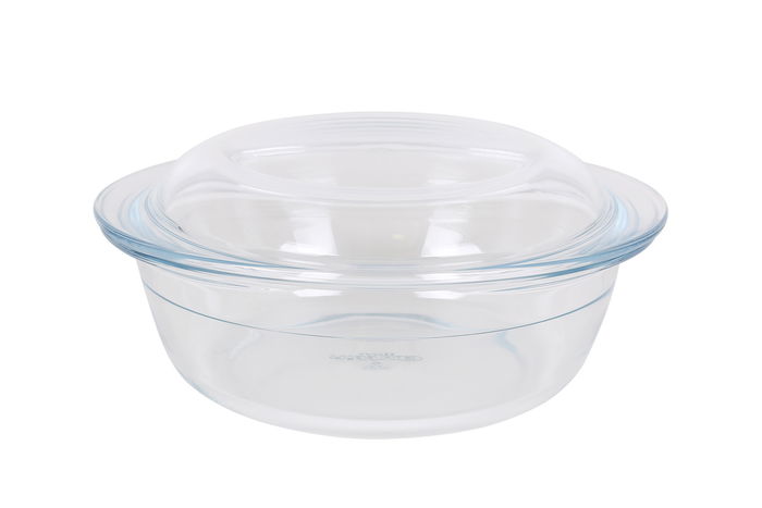 Quttin Cacerola Vidrio Redonda con Tapa 1.6+0.5L 23.7x20x10cm (3 Unidades)