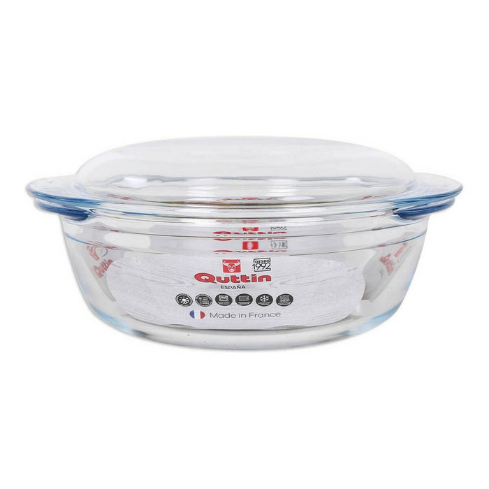 Quttin Cacerola de Vidrio Roja con Tapa 2.2+0.8L