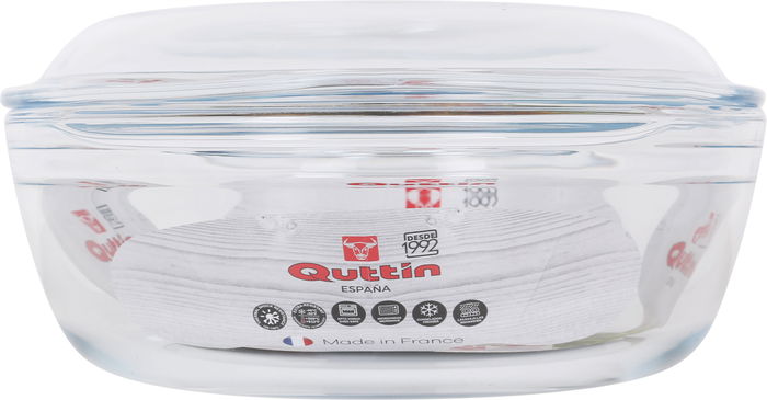 Quttin Cacerola Vidrio Redonda con Tapa 2.2L + 0.8L 26.5x23x11 cm (3 Unidades)