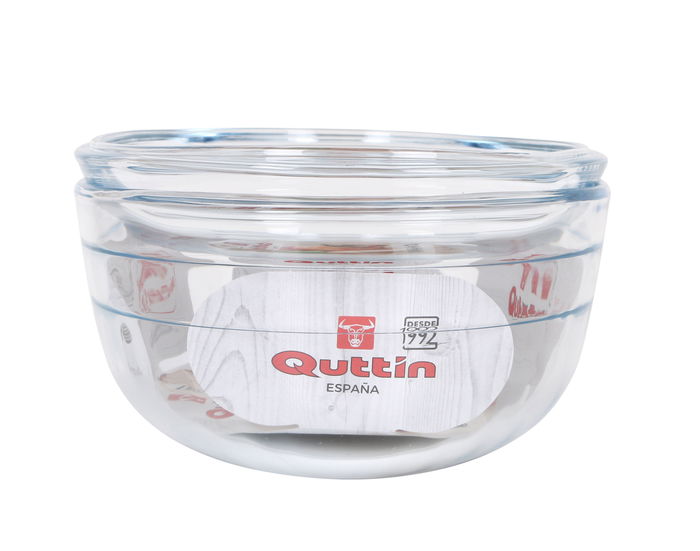 Quttin Cacerola Vidrio Oval C/Tapa 3L+1L 33x20x13cm 2kg (3 Unidades)