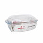 Quttin Cacerola de Vidrio Rectangular con Tapa 3L+1.5L