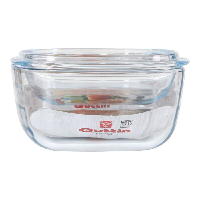Quttin Cacerola de Vidrio Rectangular con Tapa 3L+1.5L