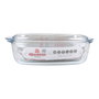 Quttin Cacerola de Vidrio Rectangular con Tapa 3L+1.5L