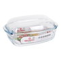Quttin Cacerola de Vidrio Rectangular con Tapa 3L+1.5L