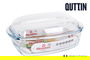 Quttin Cacerola Vidrio Rectangular con Tapa 3L + 1.5L 32.8x19.7x13 cm (3 Unidades)