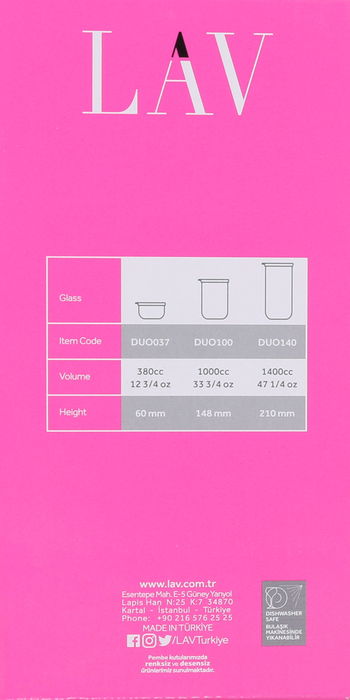 Lav Set 3 Botes con Tapa 380 cc, 1 L y 1.4 L (6 Cajas)