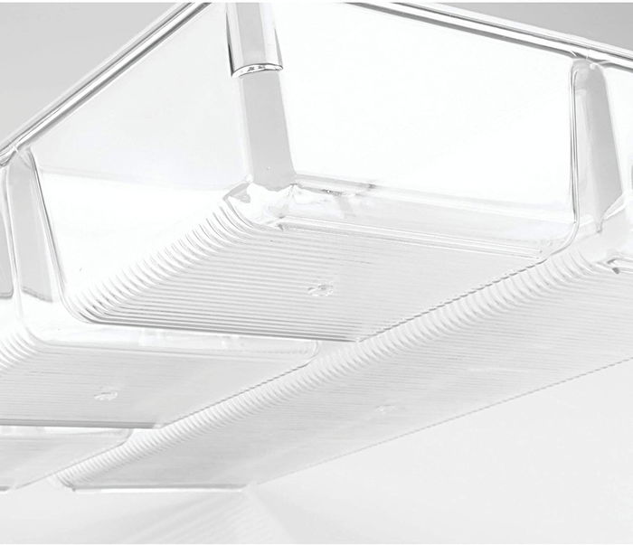 Confortime Bandeja Organizador, 30 cm de ancho x 17 cm de largo x 2.6 cm de alto, color blanco, plástico resistente (12 Unidades)