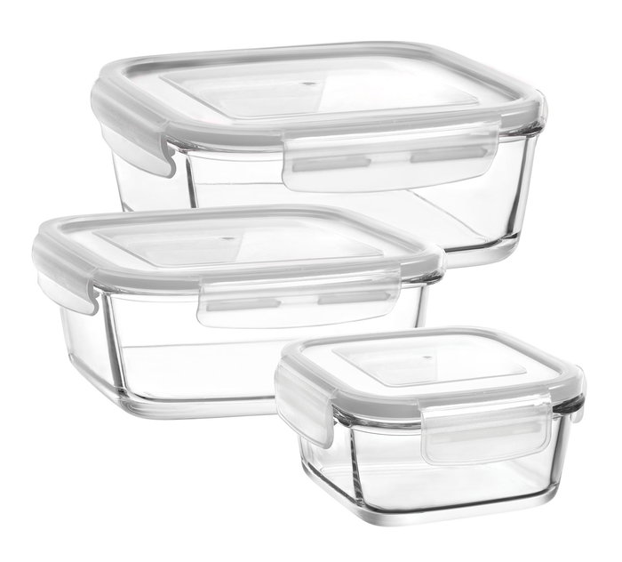 LAV Set de 3 Fiambreras Herméticas Tapa Fresco, 375 ml + 7 - 11.5x5.3 cm, 4.2x6 cm, 17x6 cm - 14.56 kg (8 Cajas)