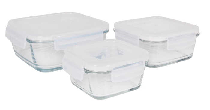 LAV Set de 3 Fiambreras Herméticas Tapa Fresco, 375 ml + 7 - 11.5x5.3 cm, 4.2x6 cm, 17x6 cm - 14.56 kg (8 Cajas)