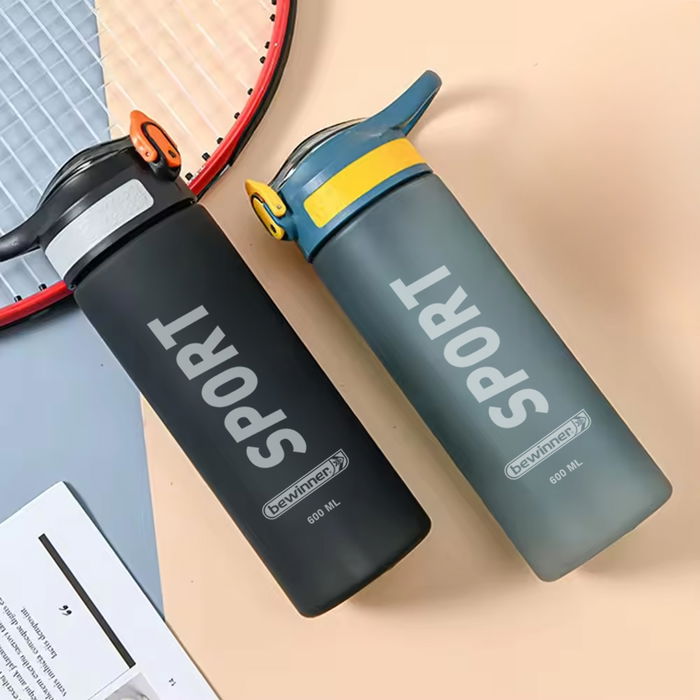 Bewinner Botella de Deporte para Agua 600 ml con Dimensiones 6.8 cm Ancho x 22.5 cm Alto x 10.5 cm Largo (12 Unidades)
