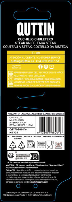 Quttin Cuchillo Sierra Multiusos # (F) Prb -144- (21 x 2 x 2 cm) 11C (48 Unidades)