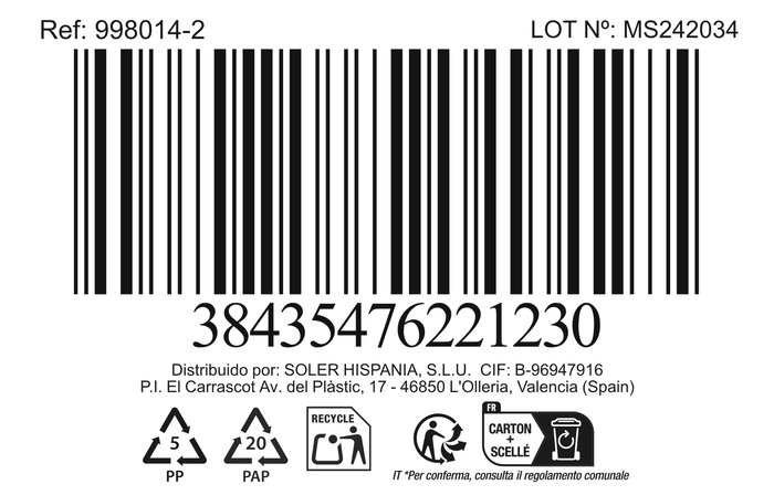 Privilege Pala 33 cm Acero Inoxidable Qutti, Modelo (F) Prb-180, Medidas 32.8 x 7.9 cm, Peso 70 g por Pieza, 180 Unidades (60 Unidades)