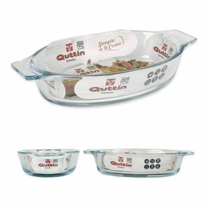 Quttin Fuente de Vidrio Oval 20x11.5cm 400cc Quttin Fuente de Vidrio Oval 20x11.5cm 400cc