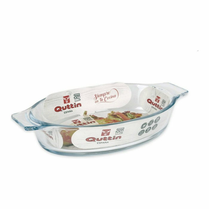 Quttin Fuente de Vidrio Oval 20x11.5cm 400cc Quttin Fuente de Vidrio Oval 20x11.5cm 400cc