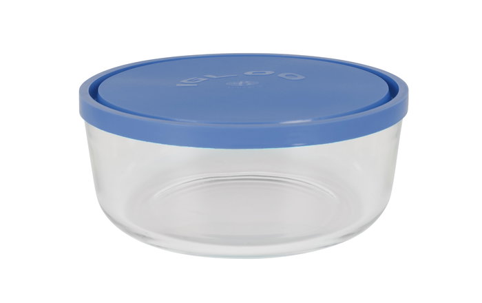 Borgonovo Fiambrera Redonda Ø18.5 cm con Tapa Azul Colección Igloo 1470cc (12 Unidades)