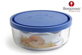 Borgonovo Fiambrera Redonda Ø18.5 cm con Tapa Azul Colección Igloo 1470cc (12 Unidades)