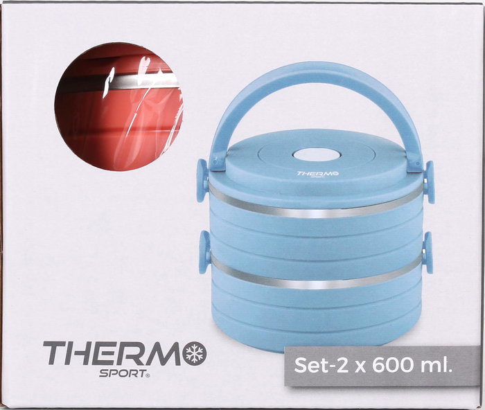 Thermosport Fiambrera Plástico-Acero 0.6L | Set de 2 | 15.7 cm (Ancho) x 13 cm (Alto) x 15.3 cm (Largo) (6 Unidades) Thermosport Fiambrera Plástico-Acero 0.6L | Set de 2 | 15.7 cm (Ancho) x 13 cm (Alto) x 15.3 cm (Largo) (6 Unidades)
