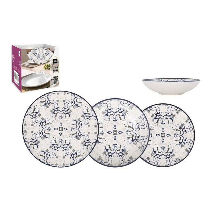 La Mediterranea Vajilla Tesa Monaco Ivory Brillo de 12 Piezas (2 Unidades)</html>